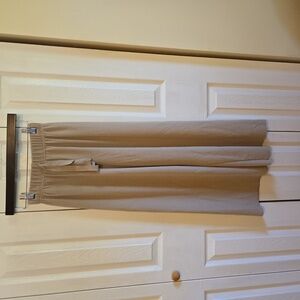 Beige Wide-Leg Knit Pants